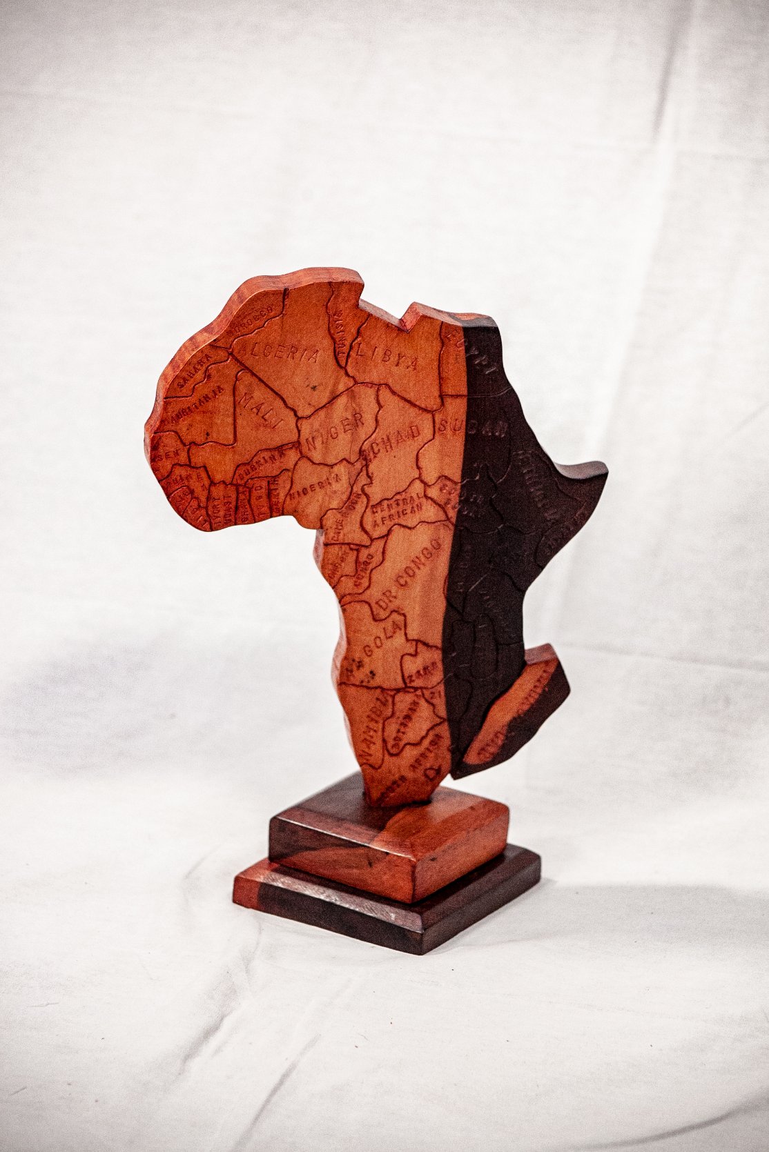 African Map, Wooden Topographic Map Of Africa, African Topographic Map