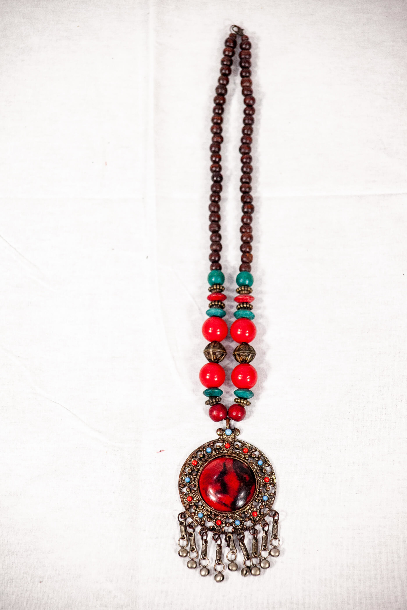Homemade Round Red Necklace