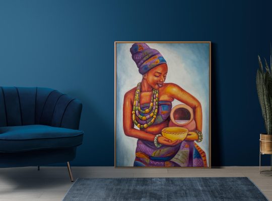 Igbo Maiden/African Woman pouring palm wine
