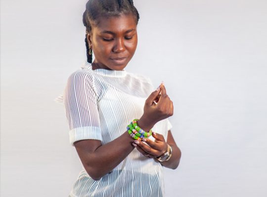 Krobo Beaded African Bracelet/Hand Painted Bracelet