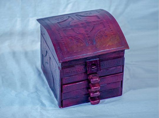 Vintage Leather Box/Jewelry Boxes/Embossed Box